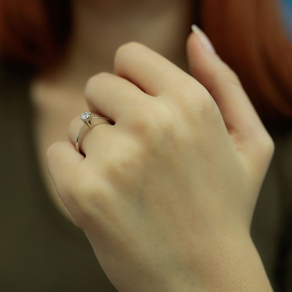 0,21 Carat Solitär Diamant Ring Meisterwerk 14 Karat Produktbild 