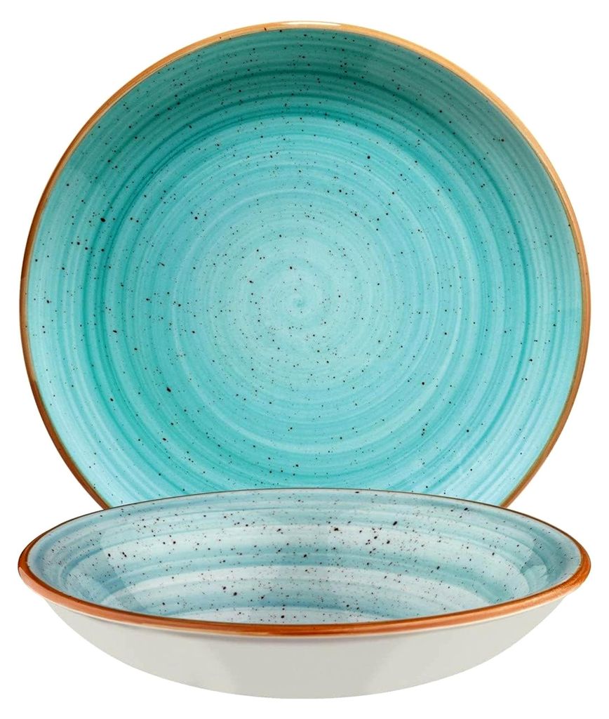 Tiefer Teller Aura Aqua 20cm - Gastro Zubehör Porzellan Suppenteller