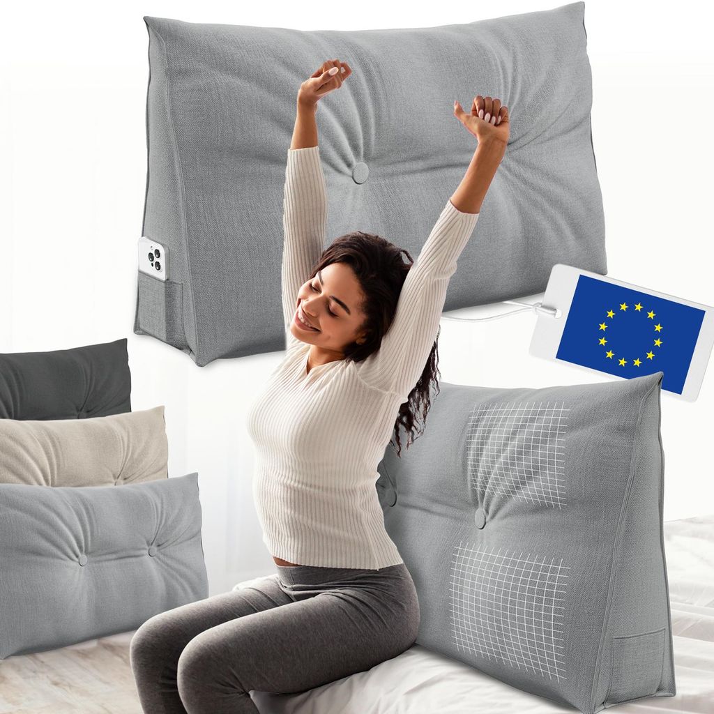 ELONEO Coussin dorsal largeur 70 cm, coussin en forme de Image du produit 