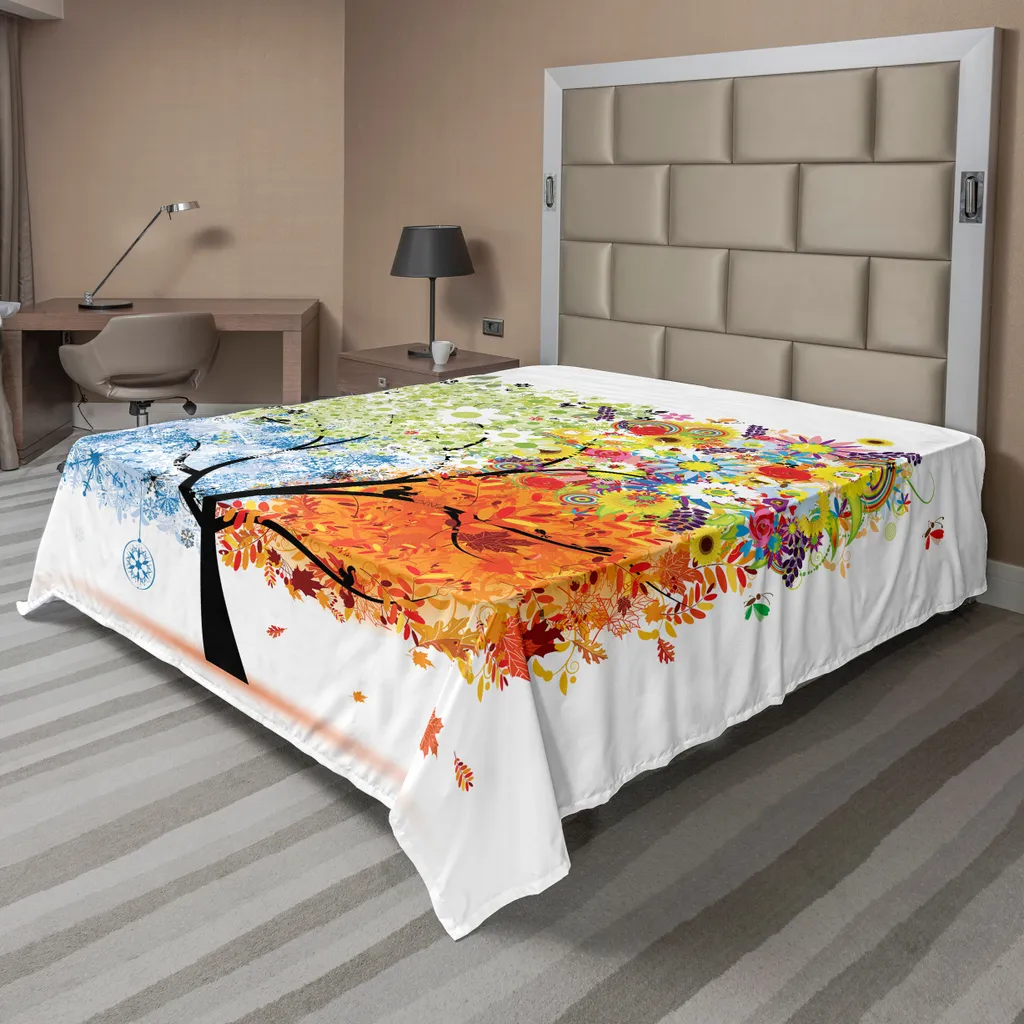 Drap de lit sans plis et ultra doux 266x260 cm Motif Arbre de Vie