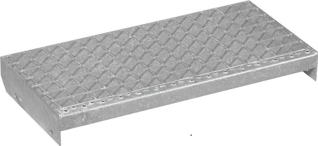 Metallstufe 600x270 mm | verzinkt Gitterroststufen | Treppenstufen