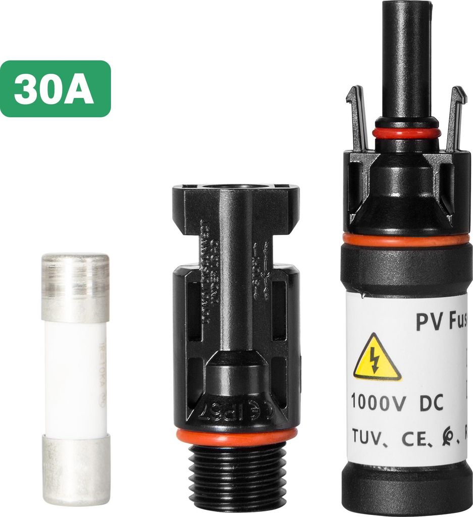 Solar PV Sicherungsverbinder 30A 1000V IP67 Wasserdichter Photovoltaik-Sicherungshalter für Solaranlagen