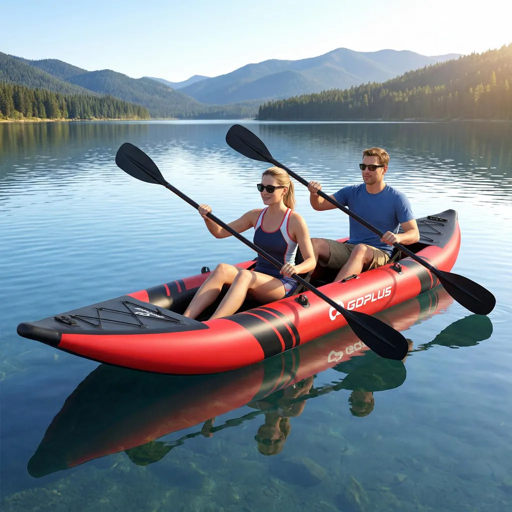 Kayak gonflable robuste et stable pour 2 personnes, pack complet prêt - 2