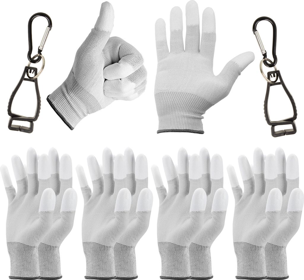Minadax 5 Paar -XXL- ESD Antistatik Handschuhe für Labore Elektronik Cleanrooms + 2x Gürtelhalter
