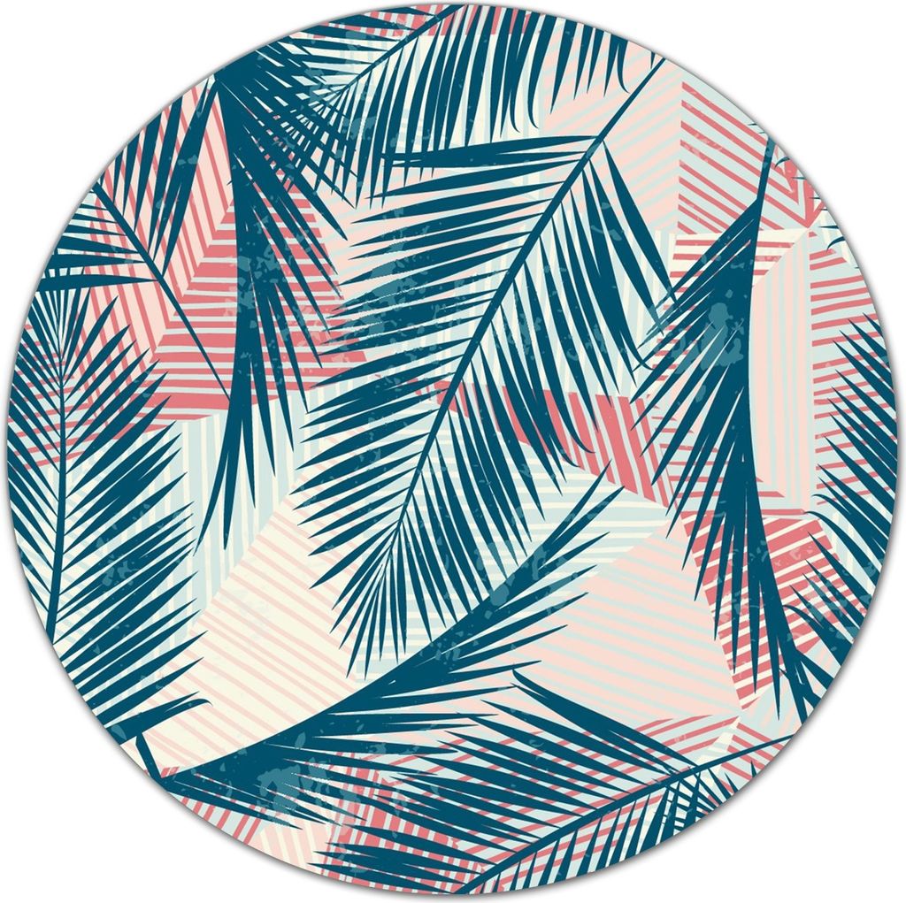 Glas-Herdabdeckplatte Glaskeramikkochfeld-Abdeckung Schneideplatten - 40 cm - Pastell Palmblätter