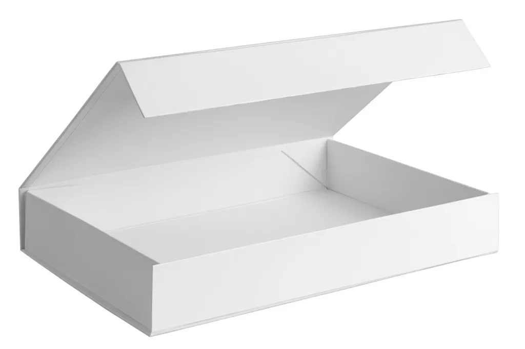 Scatola regalo con cerniera, scatola magnetica plastificata opaca BIANCA Formato 32x23x12cm 10 pz. - 2