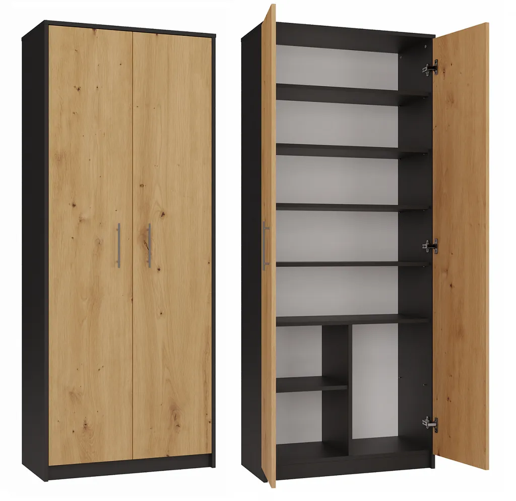 Armoire à étagères fermée OLIV pour masquer le désordre du salon