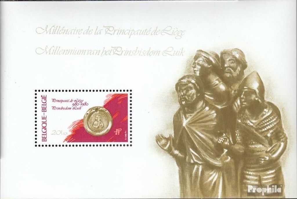 Briefmarken Belgien 1980 Mi Block50 (kompl.Ausg.) gestempelt Fürstbistum Lüttich