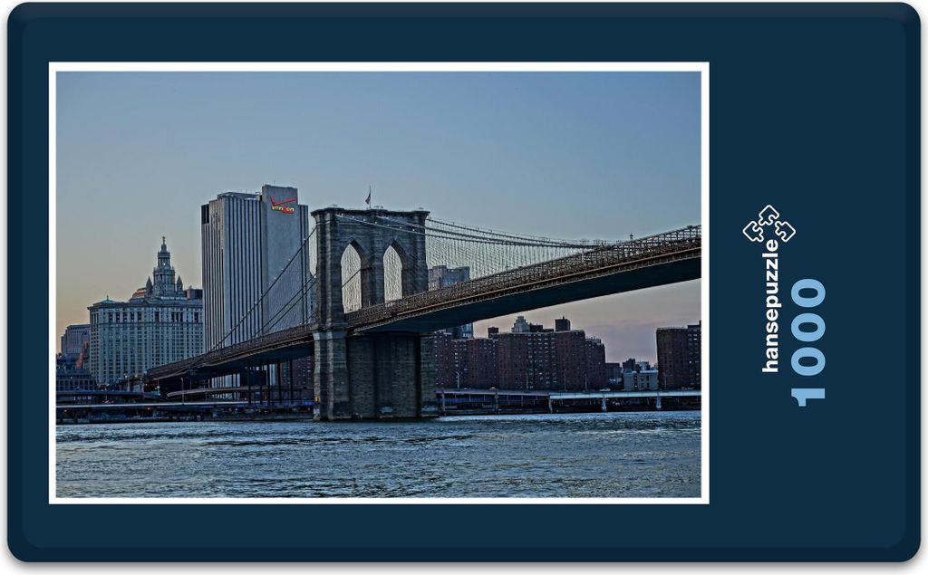 hansepuzzle 12448 - New York Puzzle, 1000 Teile, Gebäude, 60,0 x 46,0cm mit hochwertiger Aufbewahrung, Kartonbox und wiederverschließbarem Beutel