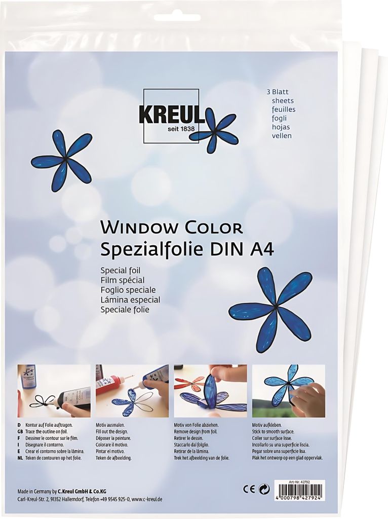 KREUL Spezialfolie Hobby Line "Glas Design" DIN A4 glasklar Produktbild 