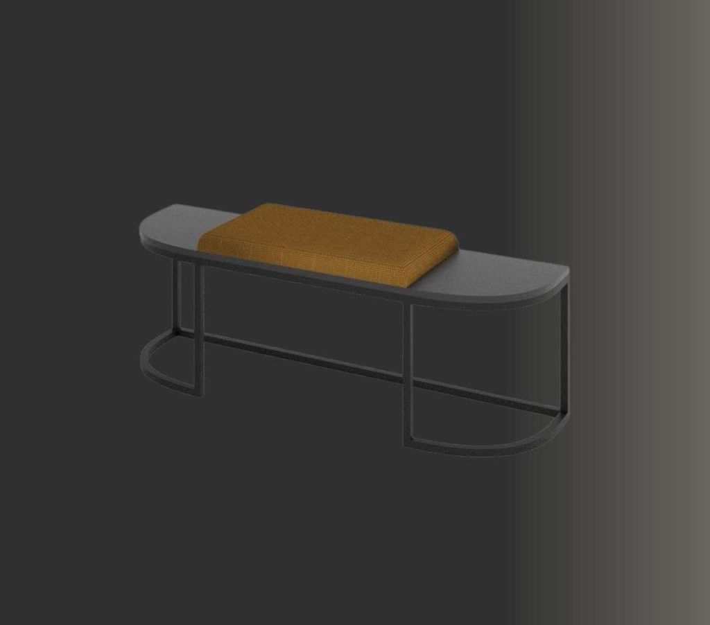Hocker Grau Elegantes Schlafzimmer Holz Möbel Modern Design Schön Luxus Neu