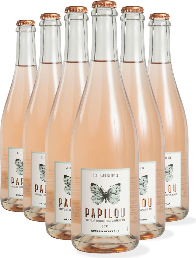 Papilou vin Pétillant Naturel rosé 2023 Lot 6 Bouteilles 75cl