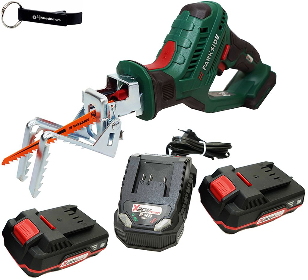 PARKSIDE 20 V Akku-Astsäge PASA 20-Li inkl. 2 Akkus (2 Ah), Ladegerät (2,4 A) und Transportkoffer
