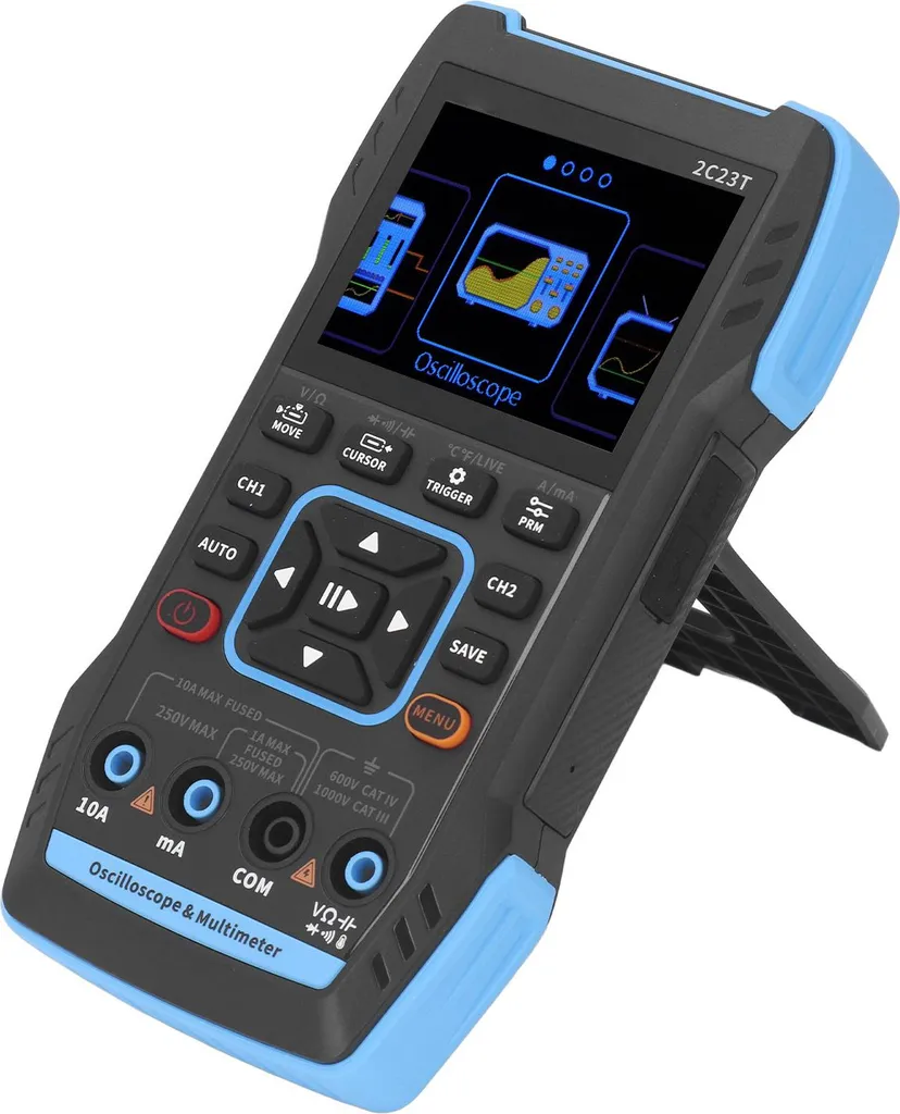 Oscilloscope numérique portable 2 canaux avec fonctions multimètre
