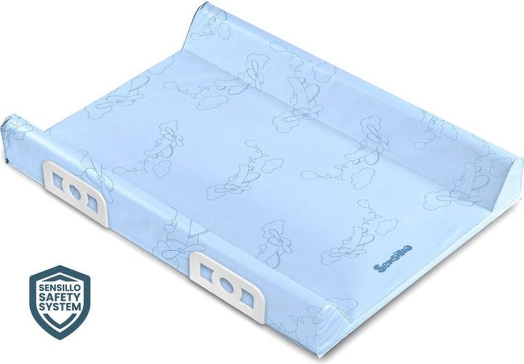 SENSILLO Sicherheitssystem Versteifter Wickeltisch, 70 cm - Reisen - Blauer Flieger