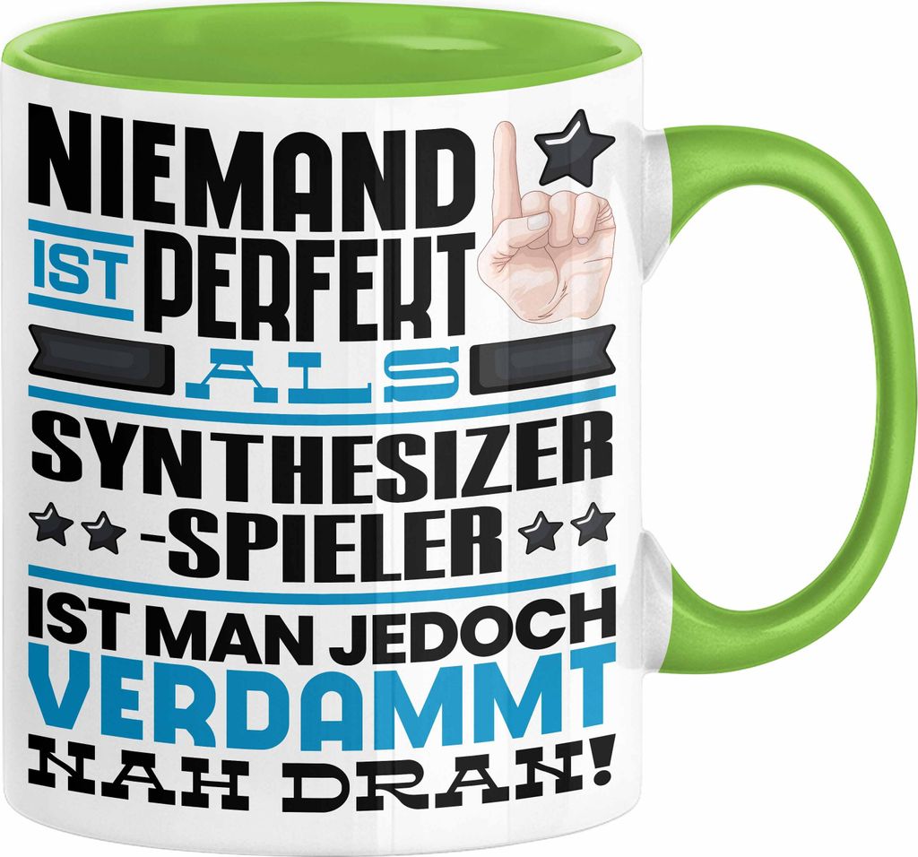 Synthesizer-Spieler Geschenk Tasse Lustige Geschenkidee für Synthesizer-Spieler Geburtstag Kaffee-Becher Niemand Ist Perfekt Aber Als Synthesizer-...