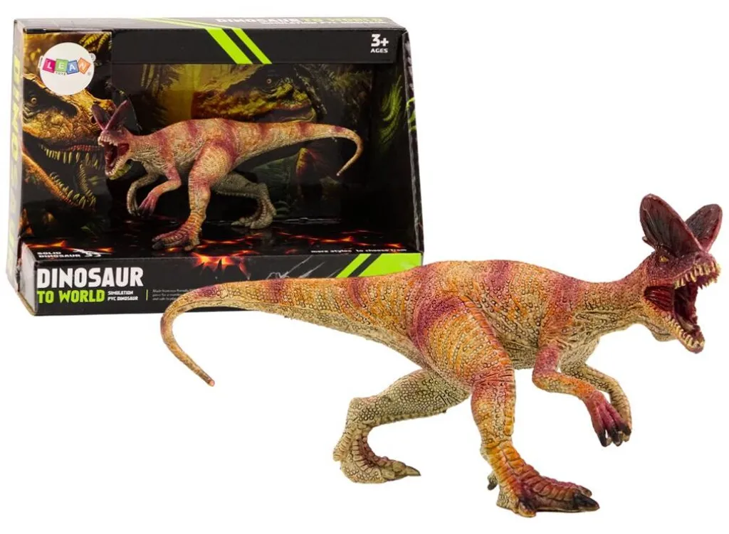 Dinosaure Dilophosaure Rouge réaliste - Figurine robuste sans substances