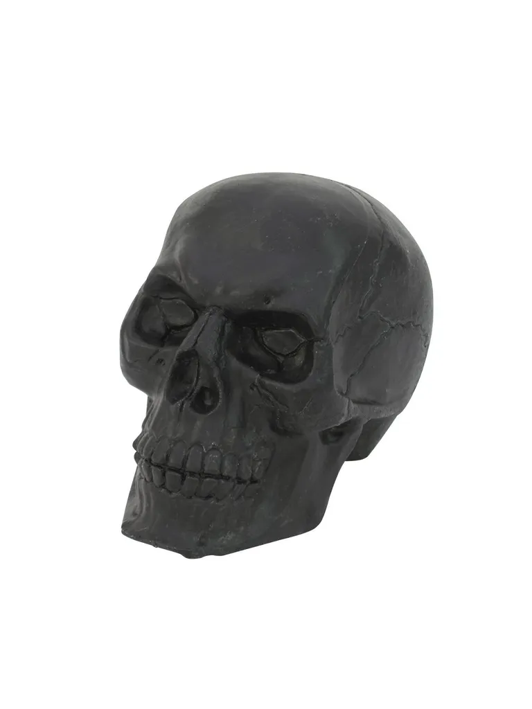 Teschio Nero Halloween 16cm - Decorazione Horror Plastica Resistente