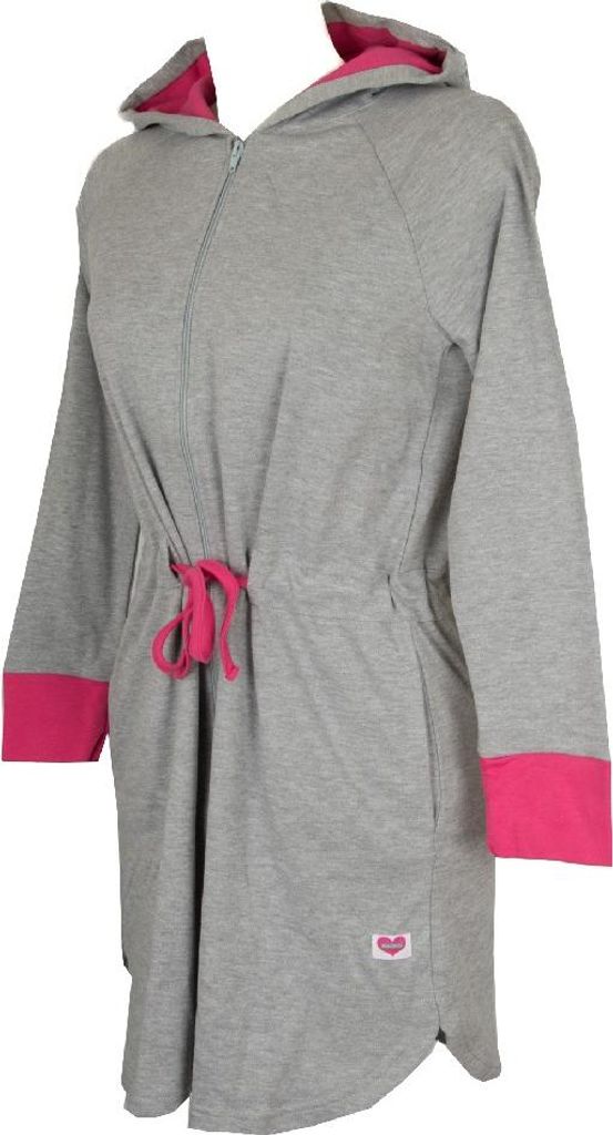 Damen Morgenmantel Langarm Dressing Schlafrock Zip CUORE & BATTICUORE by RAGNO Artikel N11048, Taglia 42, Cotone 60%,Poliestere 40%