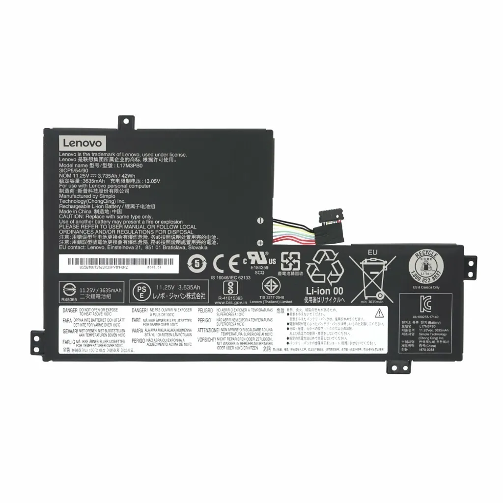 Batterie Lenovo L17M3PB0 d'origine pour Chromebook 11.25V 42Wh