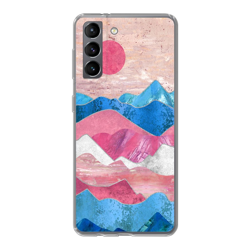 MuchoWow Handyhülle Schutzhülle Hülle für Samsung Galaxy S21 Stolz - Transgender - Marmor Silikon Softcase Handy Hülle - Softcase