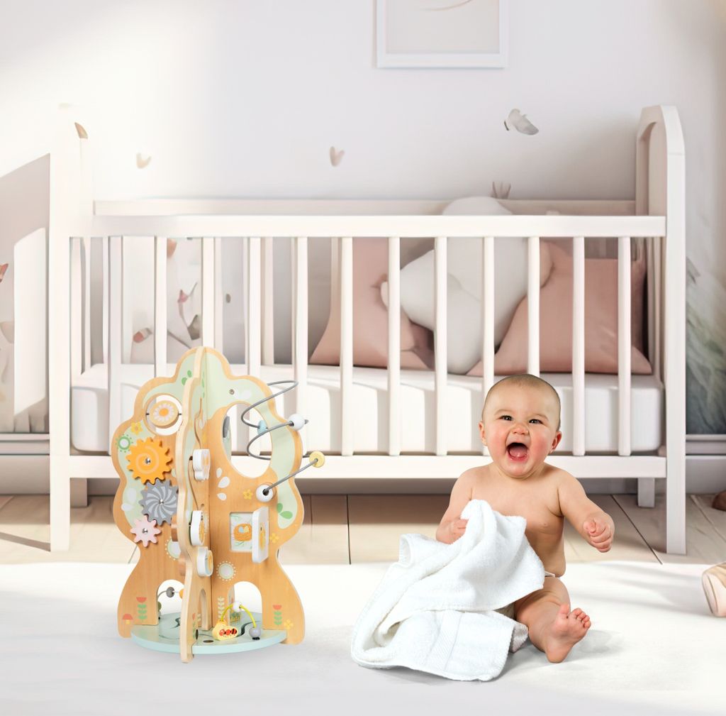 10-in-1 Aktivitätsbaum aus Holz – Lernspielzeug für Kinder Produktbild 2