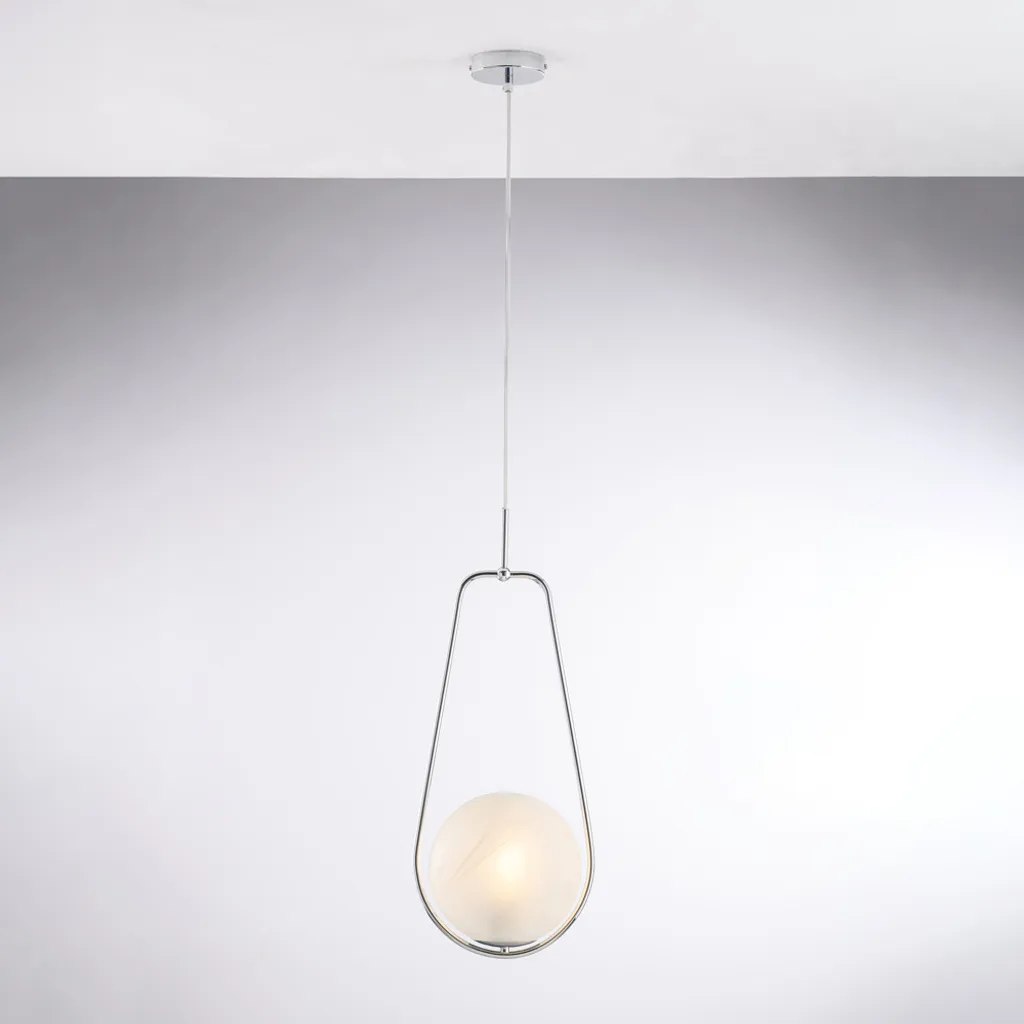 Afrodite Sospensione Ferro Cromato 1 Luce Sfera 20 cm - BL286-S1-CR