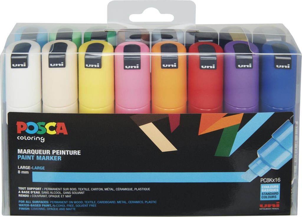 marcatore a pigmenti uni-ball POSCA PC-8K, confezione da 16 Immagine del prodotto 