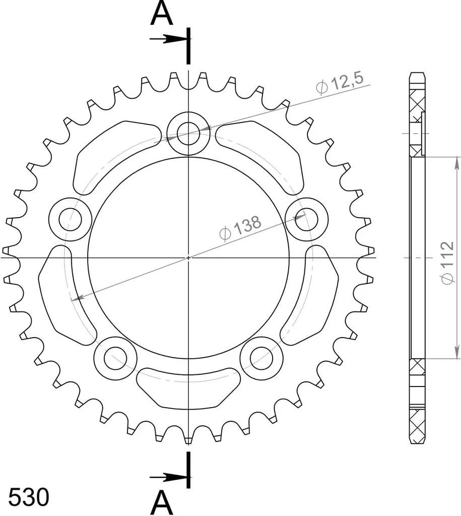 Couronne 41 Dents 530 Alu Noire Supersprox : Éliminez l'Usure Chaîne