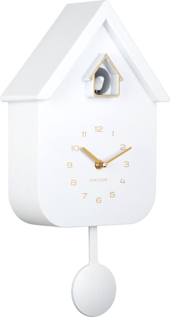 Karlsson - Wanduhr Solo Color Cuckoo - Weiß - 6x21,5x41cm Produktbild 