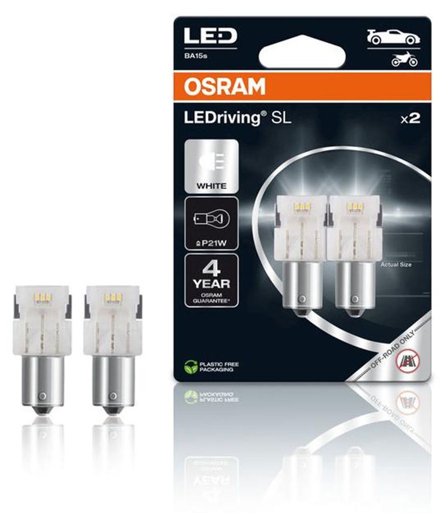 Auto-Led-Lampe 7506Dwp-02B 1,4W P21W 6000K 12V Ba15S Osram Produktbild 