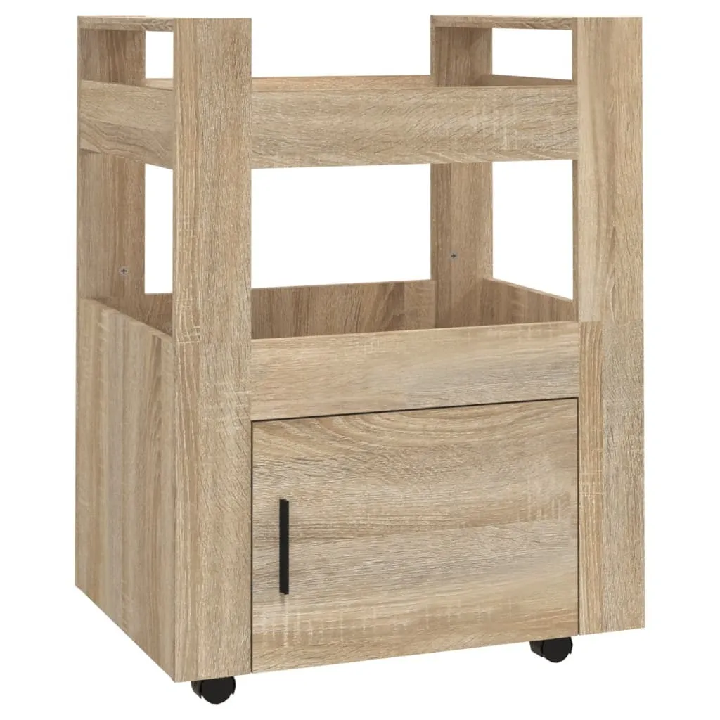 Mobile Carrello Cucina Design Rovere Sonoma 60x45x80 Multiuso