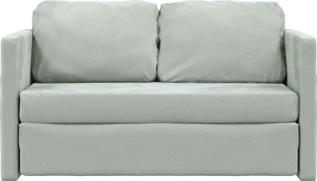 vidaXL Bodensofa mit Schlaffunktion Hellgrau 122x204x55 cm Produktbild 5