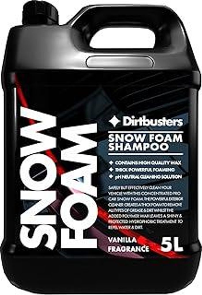 Dirtbusters Vanille Schneeschaum Shampoo Reiniger ohne Ätzmittel mit 5-Liter-Hochglanzwachs für professionelle Reinigung und Aufbereitung