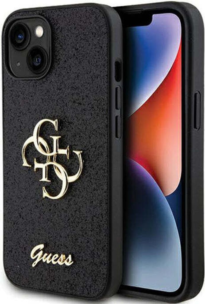 GUESS Custodia Rigida In Ecopelle Per IPhone 15 Plus 6.7", Motivo 4G Con Pendente Dorato, Collezione Charms