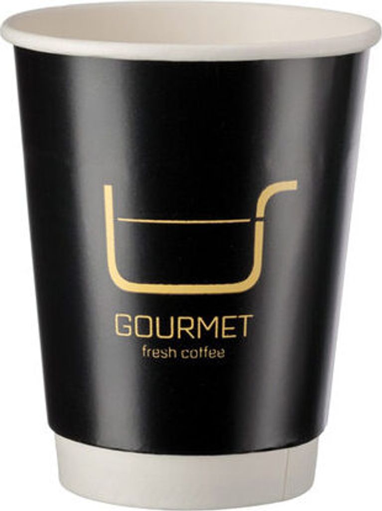 50x Kaffeebecher Doppelwand Coffee To Go Design GOURMET Fresh-Coffee 300ml