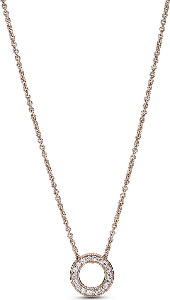 Collier maille Pandora 45cm plaqué or rose 14k 387436C01-45 pour femme