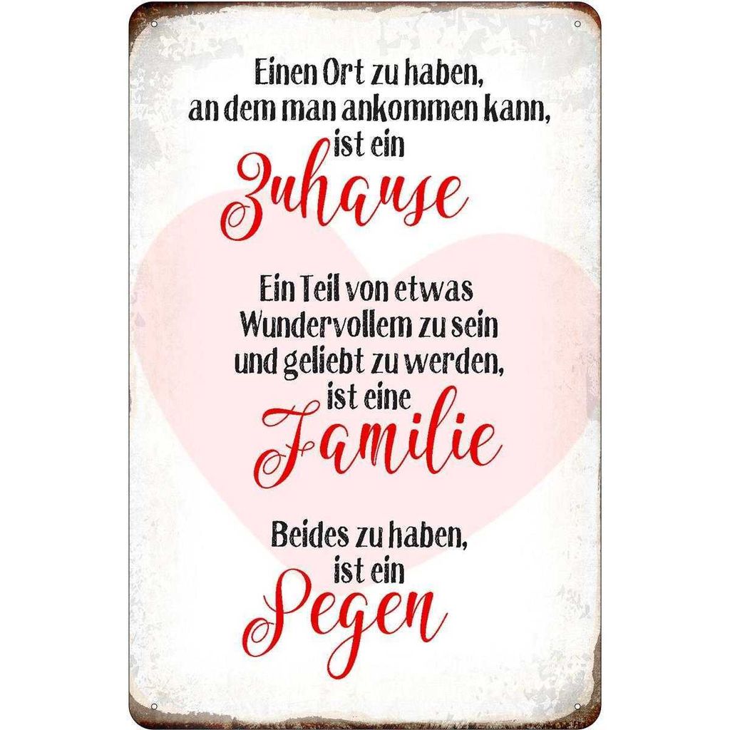 vianmo Blechschild Spruch 12x18 cm Zuhause Kaufland.de