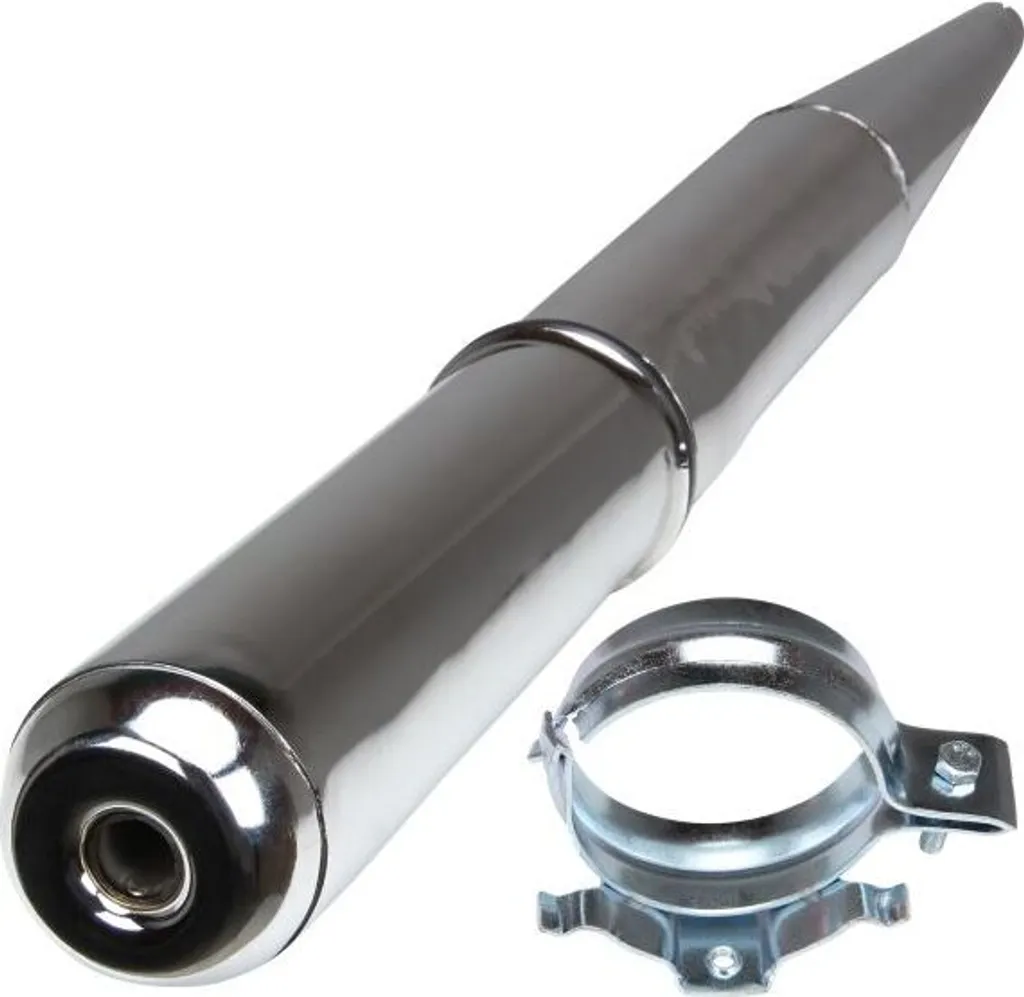 Pot d'échappement chromé 28mm pour moto Simson S51 S70 version Enduro