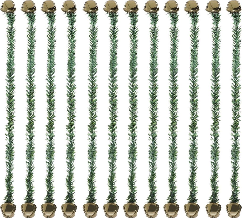 Weihnachtsgirlandenbänder mit Glöckchen, dekorative Seilbänder für Kränze, Geländer und Treppen, flexible künstliche Tannennadel-Drehbänder...