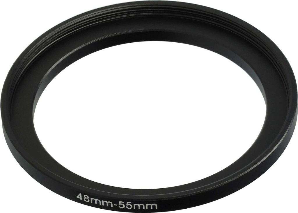 vhbw Step-Up-Ring Adapter 48mm - 55mm für Kamera Objektiv - Filteradapter, Metall Schwarz