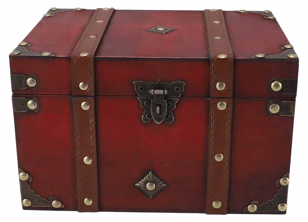 Coffret bois rouge avec serrure pour protéger vos objets du quotidien