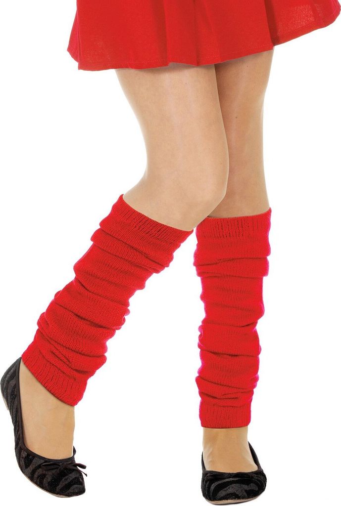 Beinwärmer rot - 80er Retro Fasching Karneval