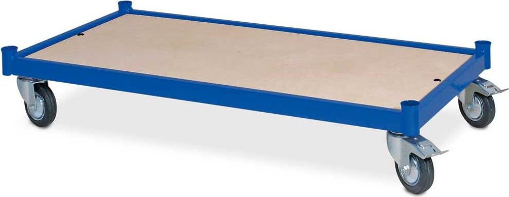 Plattformwagen, LxBxH 1000 x 500 x 180 mm, 250 kg Tragkraft, 4 Lenkrollen, 2 mit Feststellbremse