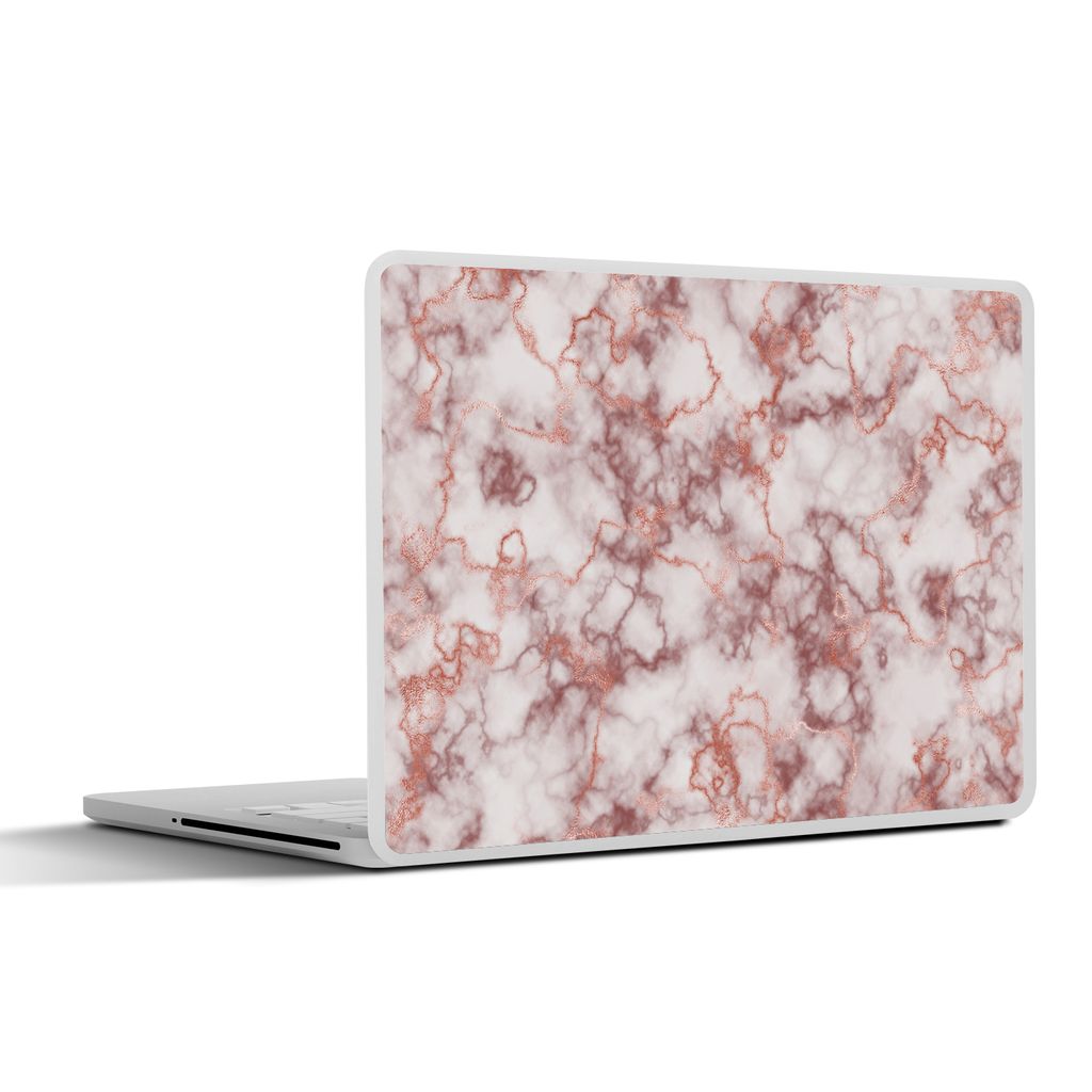 MuchoWow Laptop Aufkleber Sticker Cover Roségold - Marmor - Achat - Luxus 25x18 cm - Laptop-Deko