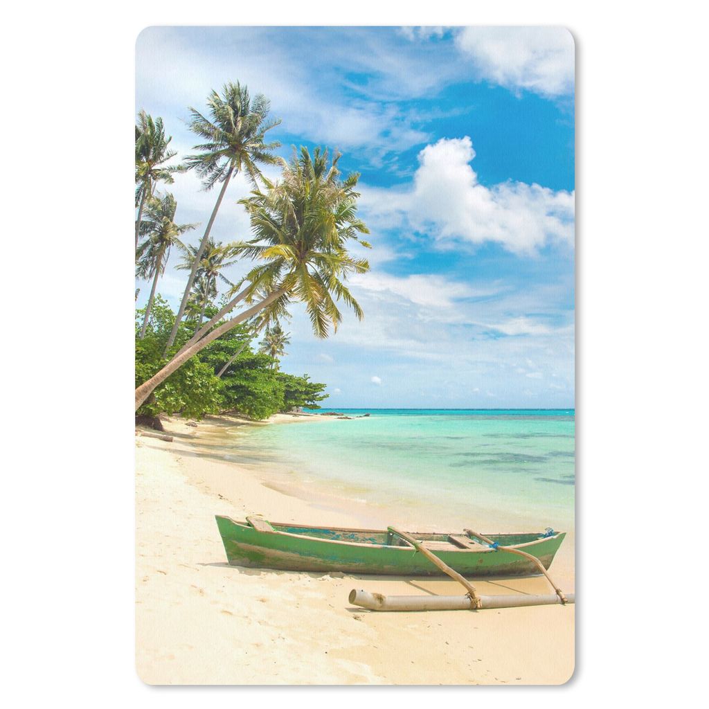 MuchoWow Mauspad Mousepad Strand - Kanu - Palme - Tropisch 18x27 cm - Mousepads - Maus Mat - Pad - Mausunterlage