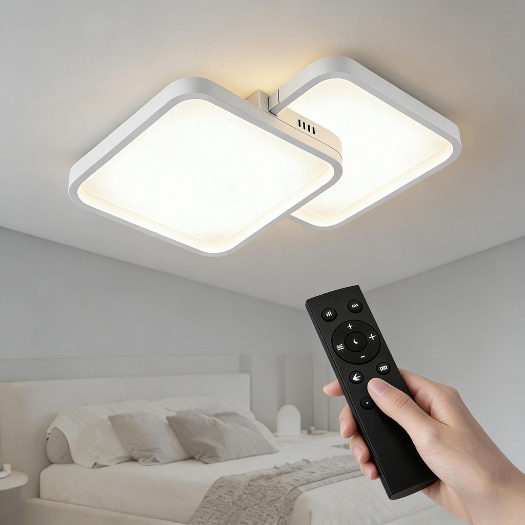 KAUFHOF deckenleuchten led, 20W Deckenlampe Dimmbar mit Fernbedienung, 3000-6000K Moderne Deckenleuchten für Schlafzimmer deckenleuchten Wohnzimmer