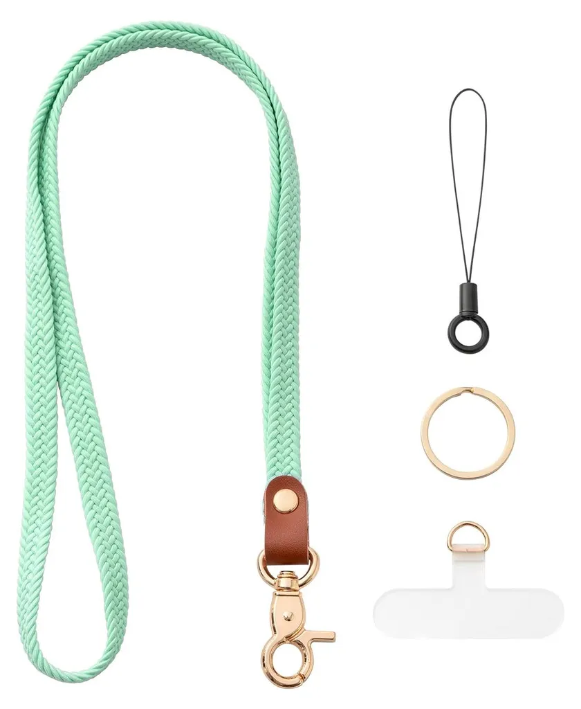 Cordon élastique porte-badge vert menthe pastel idéal pour le bureau