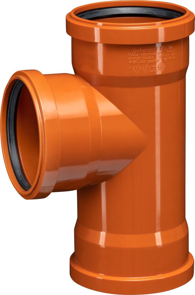 KG Kanalrohr Einfachabzweig KGEA mit 3 Muffen DN/OD 110/110 87,5°