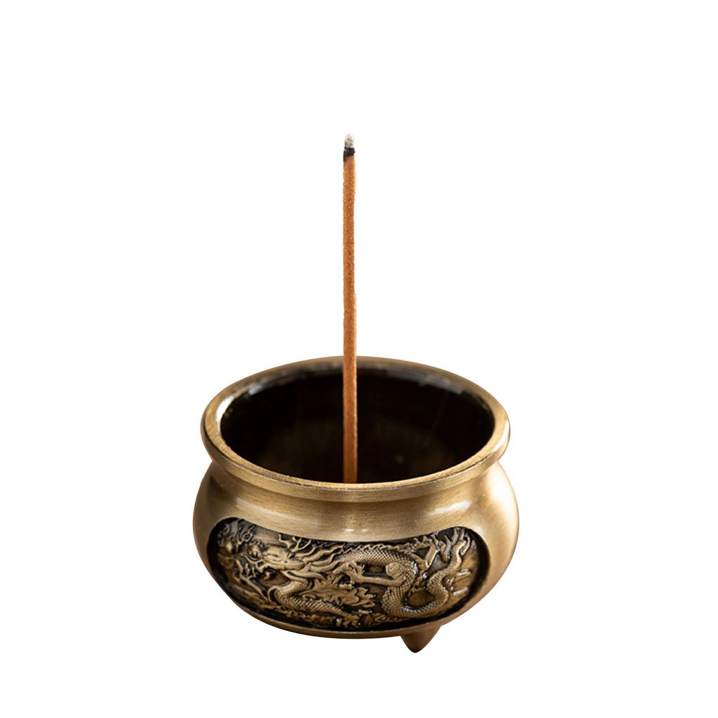 Mini Weihrauch Brenner dreibeinigen geschnitzten Kupferlegierung chinesischen Stil Aromatherapie-Ofen für Indoor